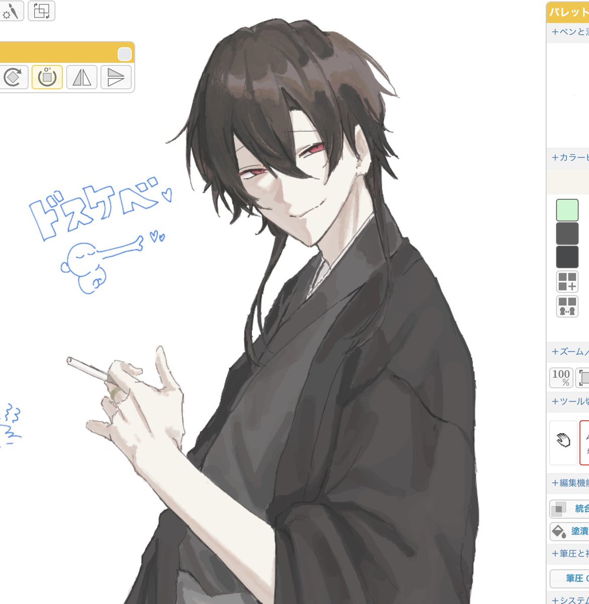 絵チャで描いた神凪蠱毒さん(四季送り公開NPC)