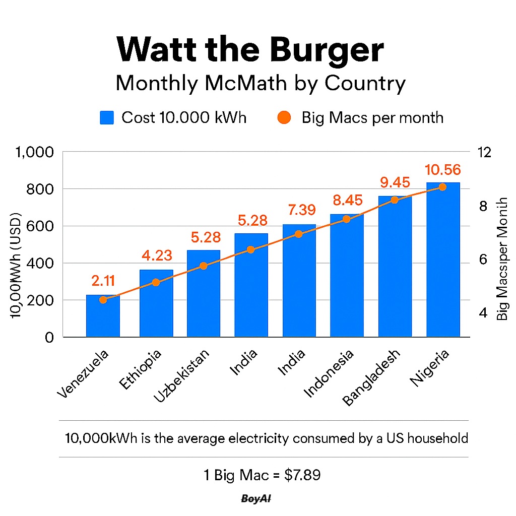 MapBoyAI's tweet image. “Burgernomics: Who’s Living Large on a Light Bill?”