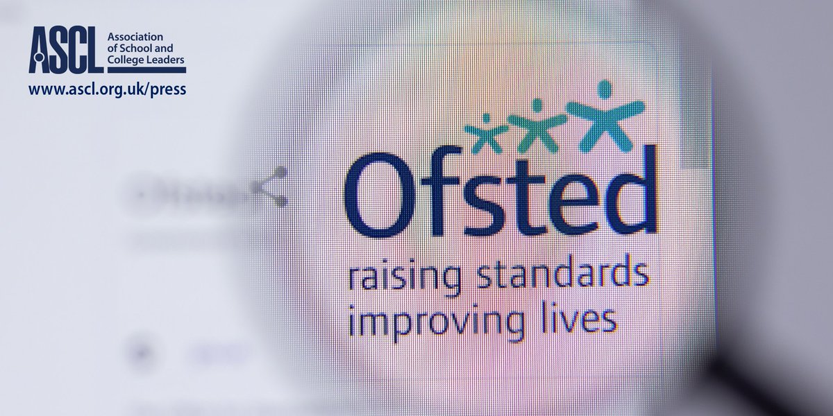 ICYMI: ASCL has resolved to explore options for taking legal action over the potential impact of Ofsted’s new #inspection system on the #mentalhealth and #wellbeing of leaders and staff. 

Our full comment here: 
ow.ly/S31s50Xb2Ow

#Ofsted