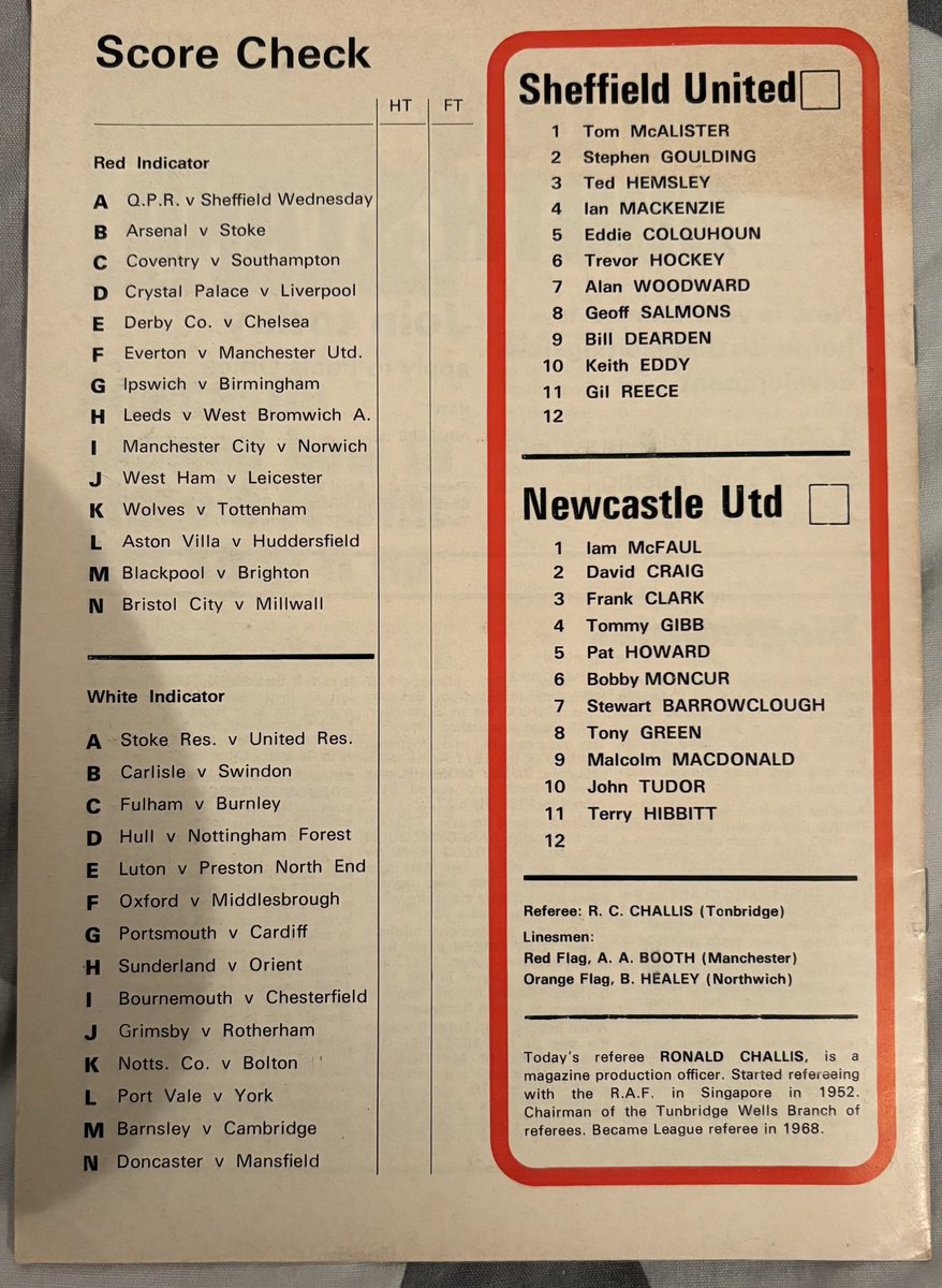 NUFCProgrammes's tweet image. Programme of the Day Number 823
Sheffield United v Newcastle United
1972/3
A 2-1 away win for United either goals from Malcom Macdonald and John Tudor
Att 23078