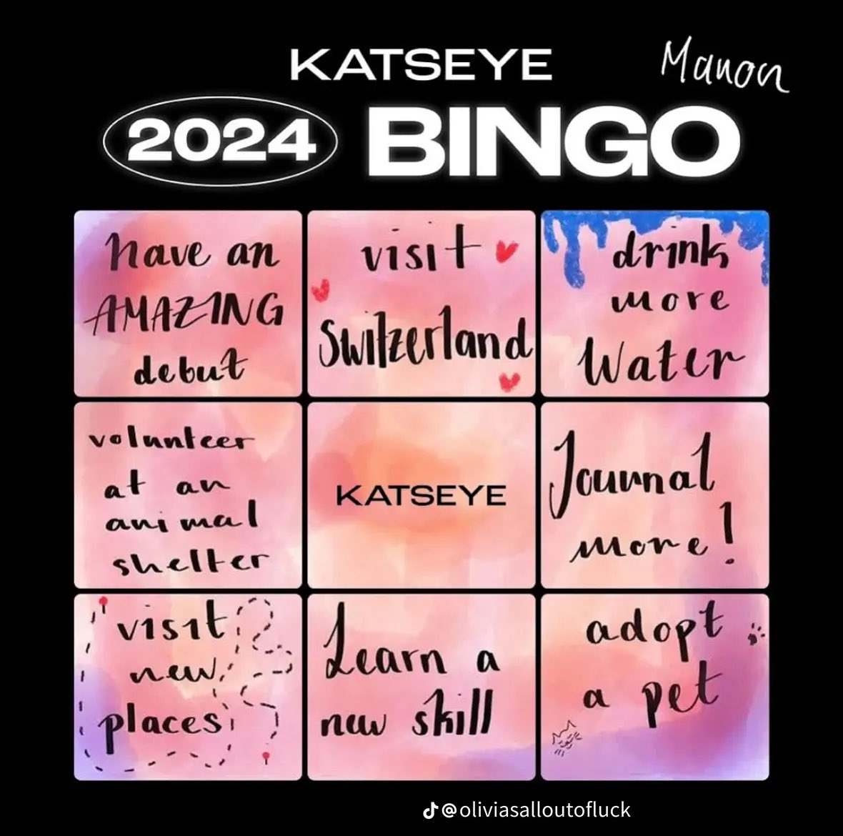 why did no one tell me the girls made predebut bingo cards for their new year im literally sobbing rn