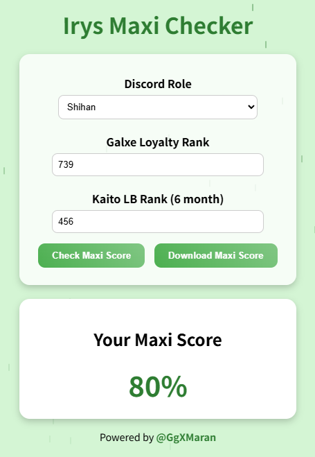 하이리스~! 

우리의 <a href="/irys_xyz/">Irys (✧ᴗ✧)</a> 의 순위를 체커하는 
또다른 체커가 나와있었는데... 

오늘 JJP(@ jojinpat )님의 글을 읽고 알게되었습니다. 

X-maran이라는 친구가 만들었습니다.
항상 이야기하는거지만 아이리스에는 능력자들이 많아요!!

조금은 색다른게

1.디스코드롤
2.갤럭시포인트 랭킹