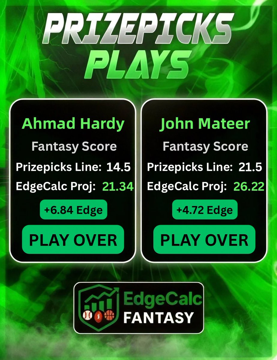 DFS_EdgeCalc's tweet image. 🚨 CFB Saturday FS Edges are LIVE!
Our subs got the FULL SHEET emailed with 20+ strong edges 🔥
You can get the full sheet emailed for just $5/month and start cashing with us 📈
DM now to sub and get in before the lines move!
#PrizePicks #CFB #DFS #FantasyScore #SportsBetting