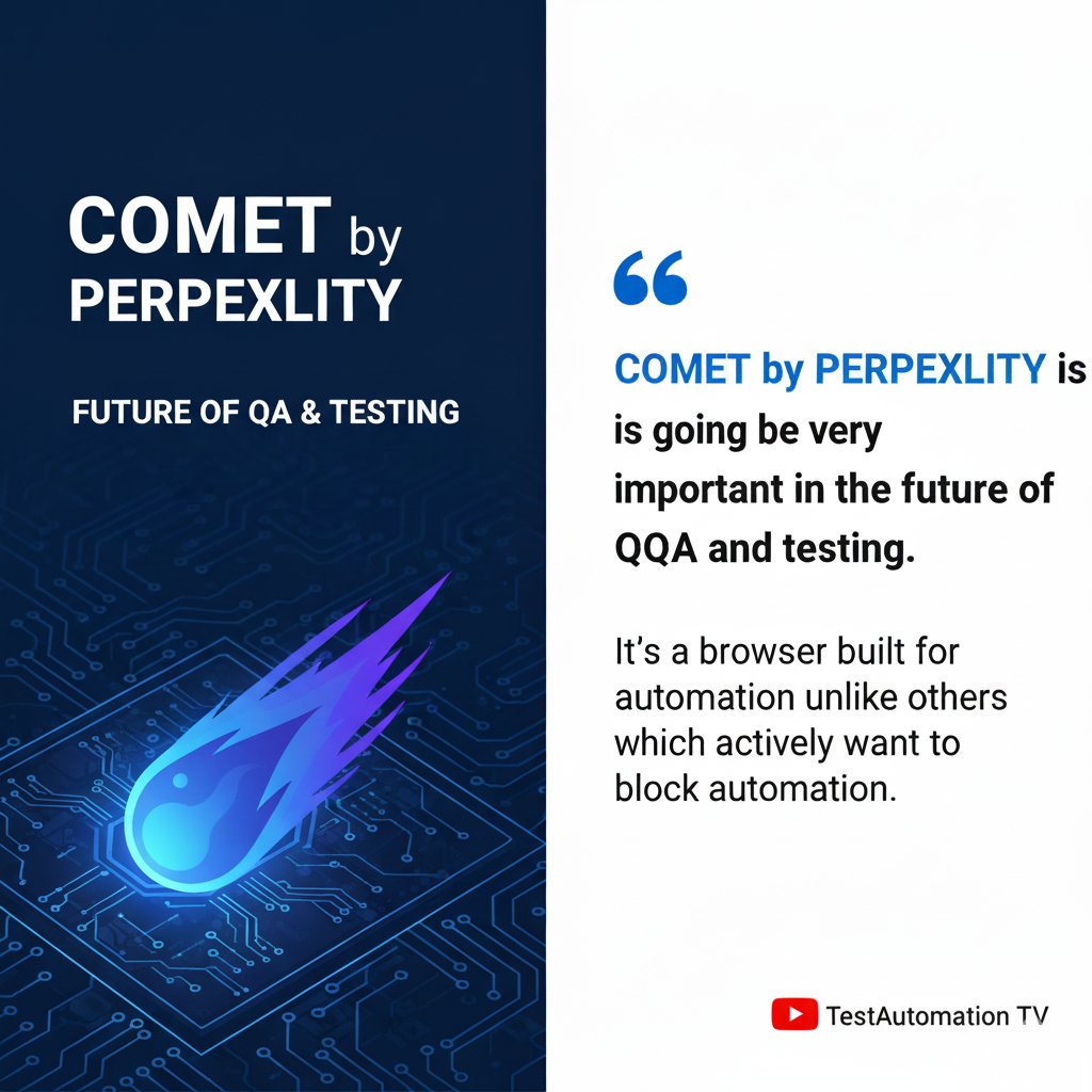 realNaeemAkram's tweet image. Comet by Perplexity is going to be very important in the future of QA and testing. It's a browser built for automation unlike other browsers. Excited to see how Comet by Perplexity transforms our testing workflows!
​#QAAutomation #TestingTools #Comet #Perplexity #SrTestEngineer