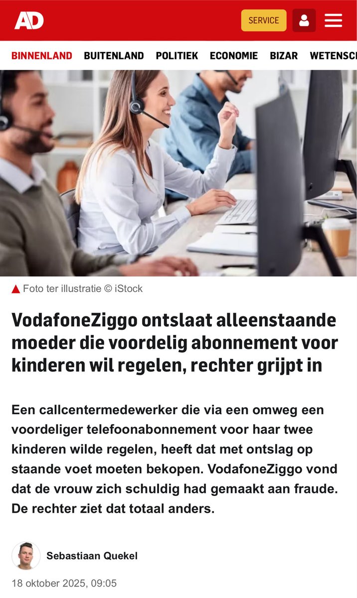 SarahMya2000's tweet image. Een callcentermedewerker die via ‘n omweg een voordeliger telefoonabonnement voor haar 2 kinderen wilde regelen,heeft dat met ontslag op staande voet moeten bekopen.@VodafoneZiggo vond dat ze zich schuldig had gemaakt aan fraude. De rechter ziet dat totaal anders.#Vodafone #Ziggo