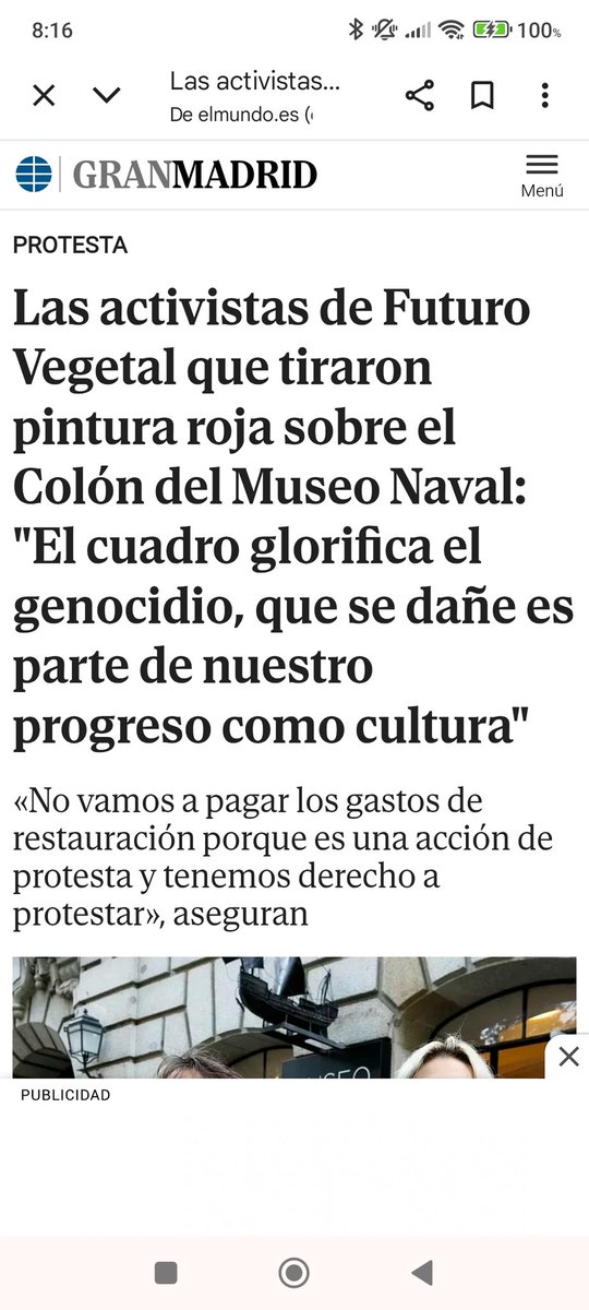 A estas dos habría que enseñarles que sus derechos acaban donde empiezan los de otro. Así como que para protestar no hay que hacer daño. Vaya par de irrespetuosas y egoístas por no emplear otros calificarivos.