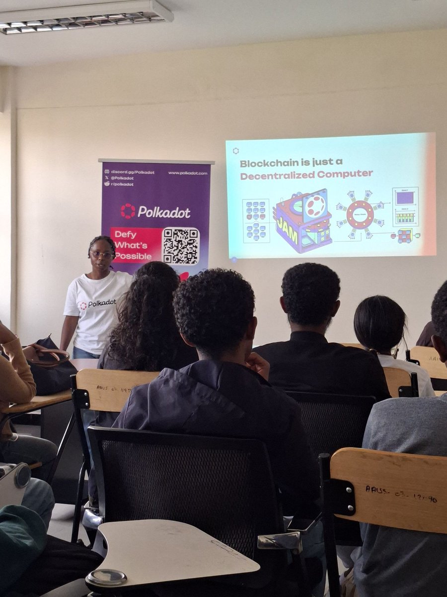 kratist0s's tweet image. Yesterday we had Solomon @solomon_t0 Lynette @Lynette_mwangi and Cecilia @kashortgirl at Addis Ababa University introducing students to Web3 and Polkadot.
Join us today at ALX Lideta, for the Polkadot Builder Party starting in a few minutes 🏗⭕️