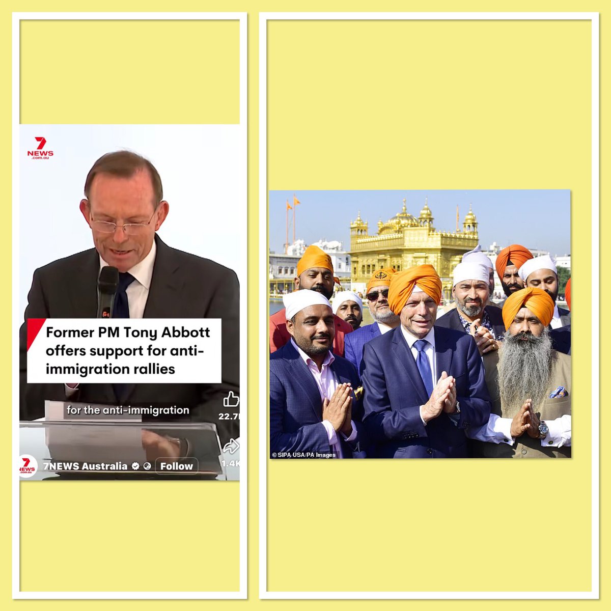 manojkumar_alp's tweet image. Former AustralianPM Tony Abbott is a migrant himself and has enjoyed pleasant trips to India & received wonderful respect and hospitality. Now he supports anti migrants protests targeting Indians. He must explain Australian people about his definition of migrants.
@AlboMP