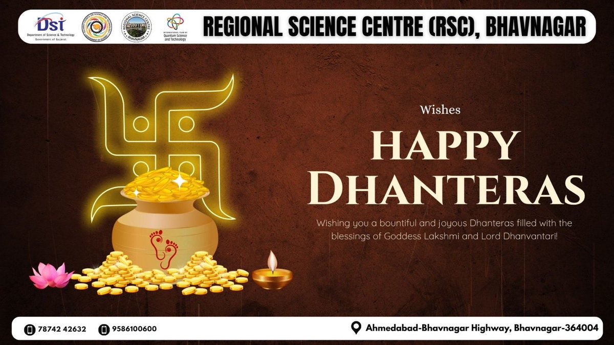 Stuti Shukla (@stuti2220298309) on Twitter photo Happy Dhanteras🪔
This Dhanteras, let your curiosity shine brighter than gold!
Discover the treasures of knowledge and innovation, Visit <a href="/RSCBhavnagar/">Regional Science Centre (RSC)Bhavanagar</a> and explore the real gold of science, innovation & discoveries. Happy Dhanteras🪔
This Dhanteras, let your curiosity shine brighter than gold!
Discover the treasures of knowledge and innovation, Visit <a href="/RSCBhavnagar/">Regional Science Centre (RSC)Bhavanagar</a> and explore the real gold of science, innovation & discoveries.