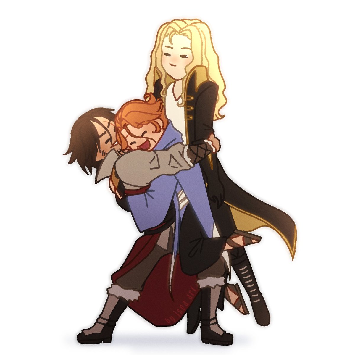 jsea_art's tweet image. Hugs! Alucard just happy to be there #Castlevania