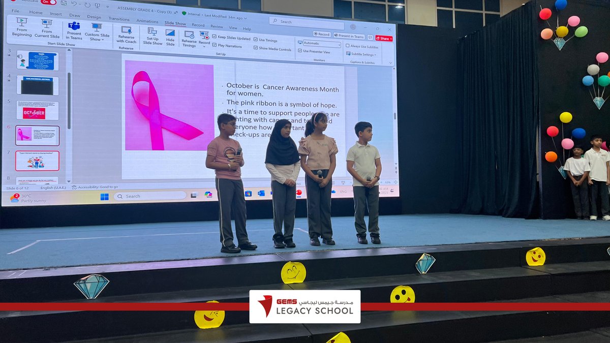 Grade 4 Leads with Heart! Our young changemakers took the stage for a powerful #Pinktober assembly, spreading awareness about women’s health and early detection through a skit, song, and poem.
#GEMSLegacySchool #GEMSEducation #KHDA #CancerAwareness