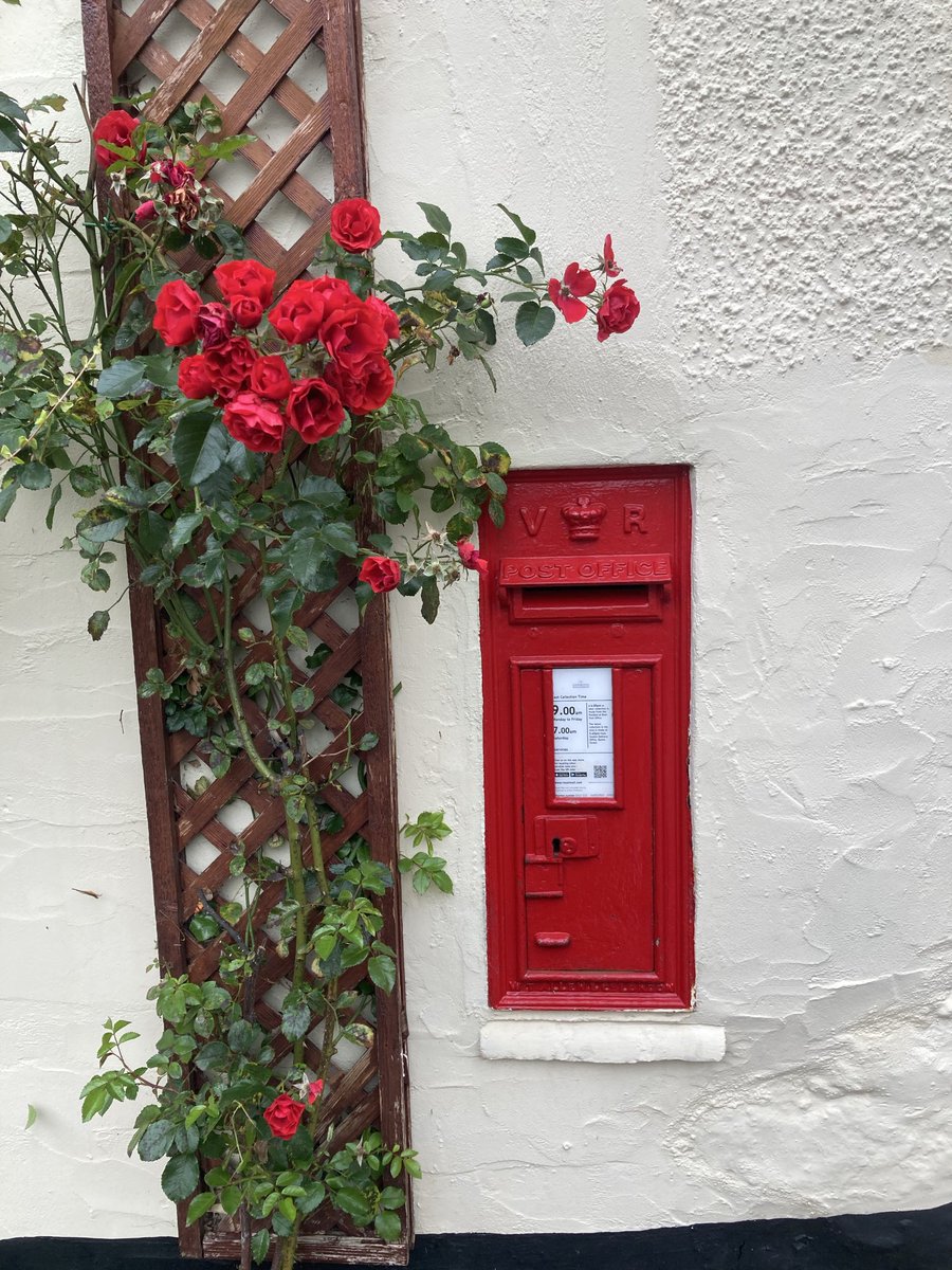 pollytyke's tweet image. Pretty little box tucked away at the bottom of a hill in Branscombe Devon #PostboxSaturday