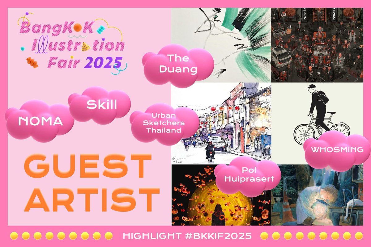 GUEST Artist ทั้ง 6 คน ได้แก่ NOMA ศิลปินนักวาดชาวเกาหลีที่ได้รับความนิยมและประสบความสำเร็จมากที่สุดคนหนึ่ง, สกิล-ปณัฐฑรณ์ ฟักทอง นักเขียนและนักวาดรูปอายุ 5 ขวบ, พล หุยประเสริฐ ผู้ก่อตั้ง H.U.I. เป็นที่จดจำในวงการโปรดักชันดีไซน์