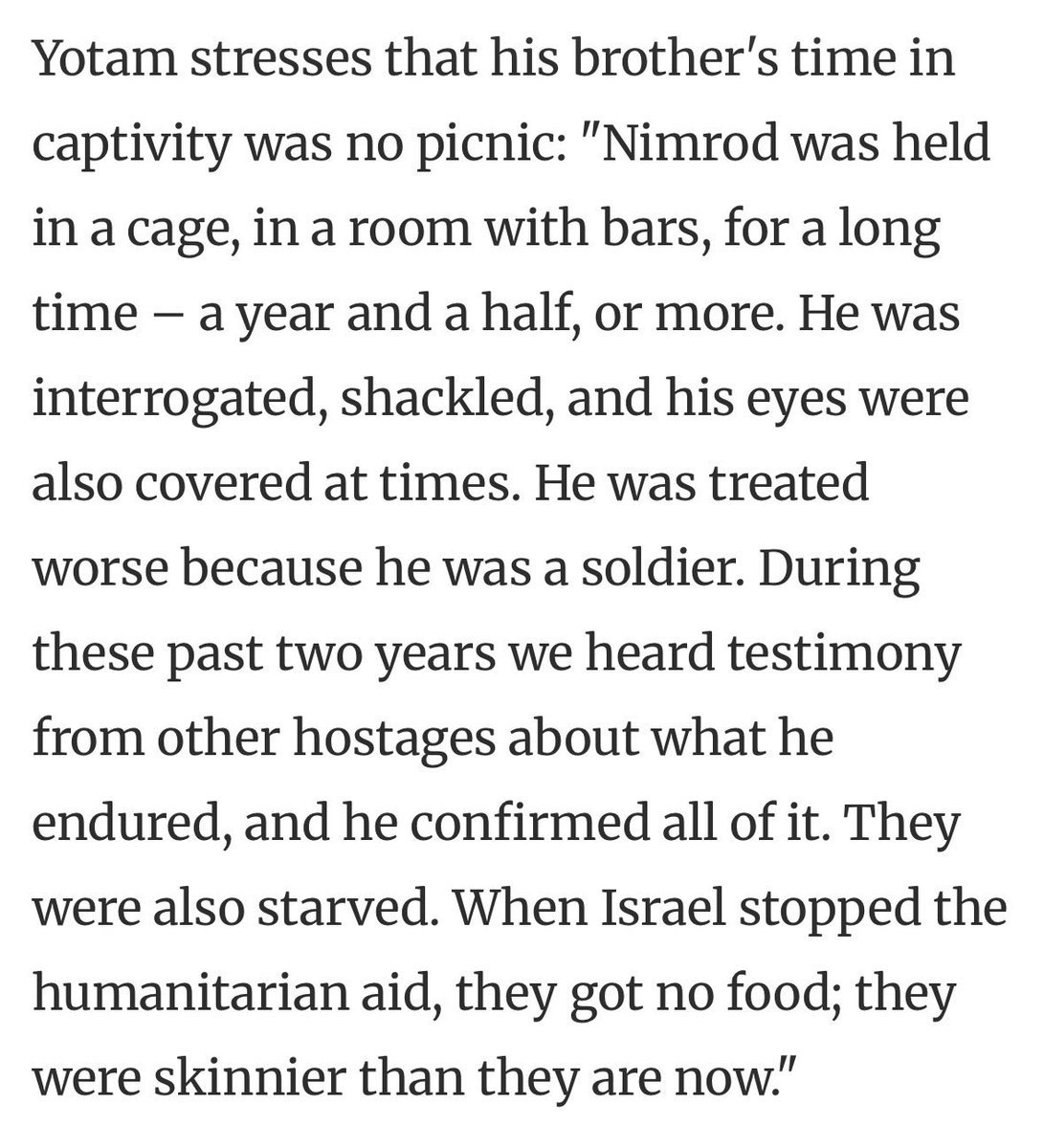 Testimony from Hamas’s captives has been mixed. But in the particular case, Nimrod Cohen’s conditions were far better than those in Israeli military detention. Ben-Gvir himself would proudly admit this.