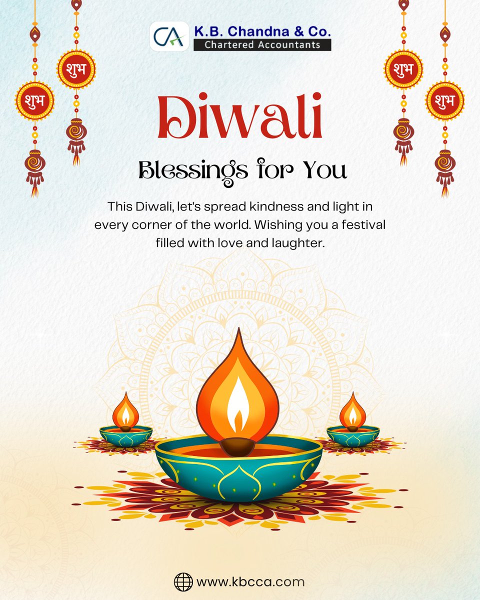 ChandnaCo's tweet photo. ✨ Wishing You a Bright &amp; Joyful Diwali! ✨
This festive season, may the light of kindness and happiness shine through every corner of your life.
Warm wishes from K.B. Chandna &amp; Co. – Chartered Accountants
.
.
.
#Diwali2025  #FestivalOfLights #KBCCA #DiwaliWishes #LightAndLove https://t.co/vLwrxBgpnv