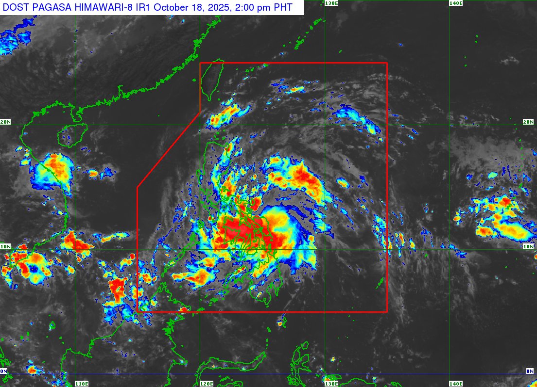 dost_pagasa's tweet photo. TROPICAL CYCLONE BULLETIN NR. 10
Tropical Storm #RamilPH (FENGSHEN)
Issued at 2:00 PM, 18 October 2025
Valid for broadcast until the next bulletin at 5:00 PM today.

RAMIL SLIGHTLY WEAKENS OVER COASTAL WATERS OF NORTHERN SAMAR https://t.co/3xpqvRBGjm