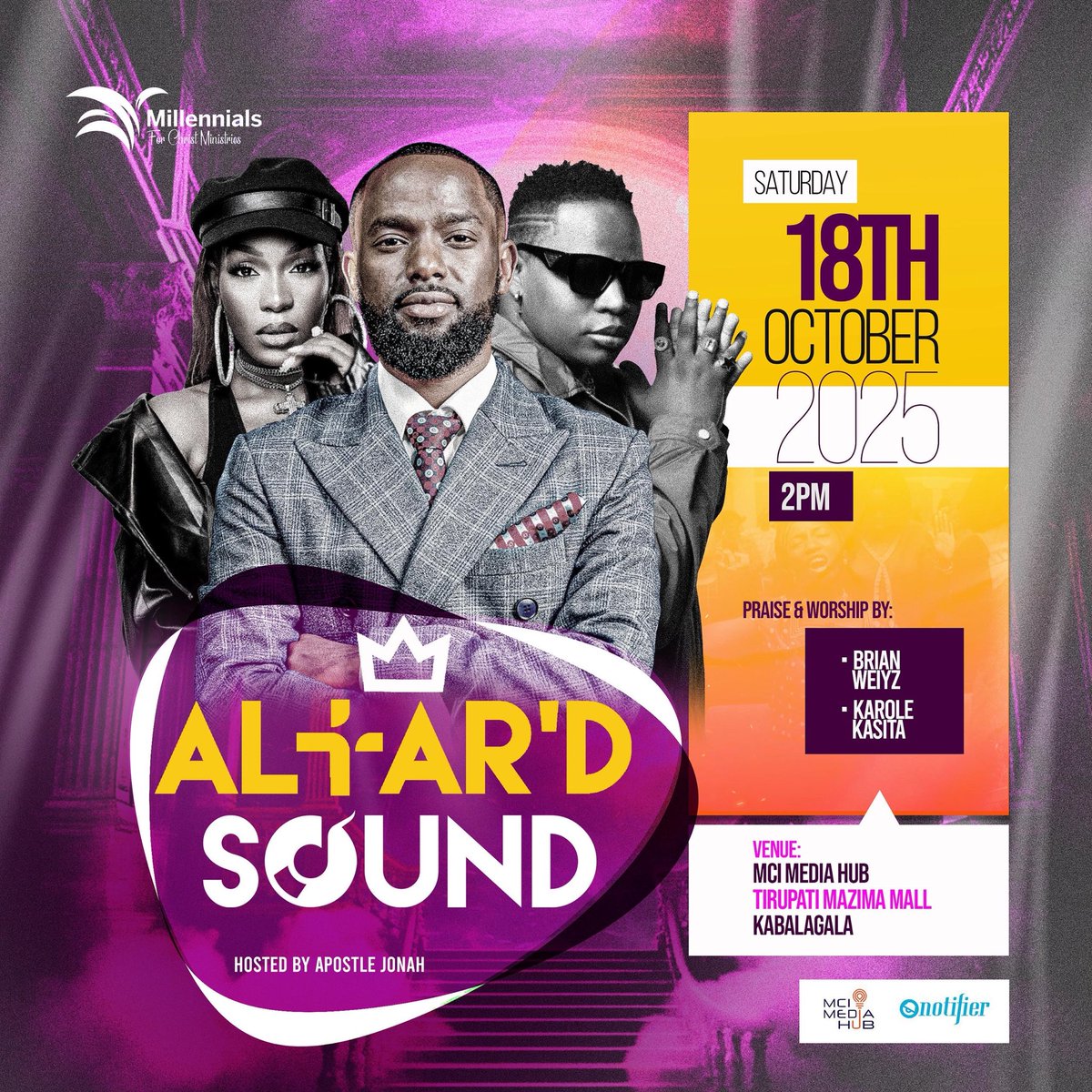 100.2 Galaxy FM Zzina! (@galaxyfmug) on Twitter photo This afternoon, faith meets Vibes at the first edition of #AltardSound
Come through at MCI Hub, Tirupati Mazima Mall, Kabalagala as we Praise and Worship with <a href="/KaroleKasita/">karole kasita</a> and <a href="/Brianweiyz/">Brian weiyz</a>
⏰2:00 PM This afternoon, faith meets Vibes at the first edition of #AltardSound
Come through at MCI Hub, Tirupati Mazima Mall, Kabalagala as we Praise and Worship with <a href="/KaroleKasita/">karole kasita</a> and <a href="/Brianweiyz/">Brian weiyz</a>
⏰2:00 PM