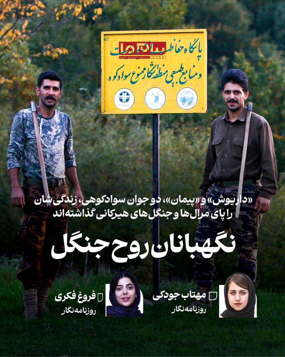 payamema's tweet photo. «داریوش» و «پیمان»، دو جوان سوادکوهی، زندگی‌شان را پای مرال‌ها و جنگل‌های هیرکانی گذاشته‌اند

نگهبانان روح جنگل
| مهتاب جودکی - فروغ فکری |

گزارش کامل را در سایت «پیام ما» بخوانید.
https://t.co/kGMv9SP8of

  #محیط_زیست #حیات_وحش #جنگل_هیرکانی #مرال #پیام_ما https://t.co/685c5pDXBu