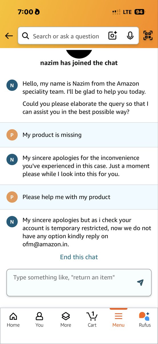 Pravin_Partihar's tweet photo. @ConsumerHelpBBR If you have a problem with my account then definitely close it, but after compensating me for the loss I have suffered because of Amazon, definitely close it. I myself do not want to stay with such a platform. @AmazonHelp @amazonIN @amazon https://t.co/0YZqhqQOfp