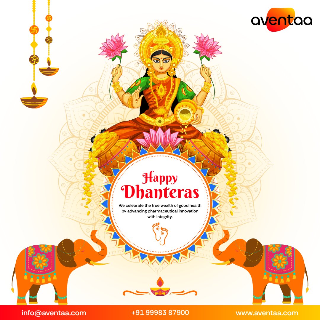 AventaaResearch's tweet image. 𝐇𝐚𝐩𝐩𝐲 𝐃𝐡𝐚𝐧𝐭𝐞𝐫𝐚𝐬! ✨

While this festival celebrates material wealth, at 𝐀𝐯𝐞𝐧𝐭𝐚𝐚, we celebrate the true wealth that matters most: good health.

#Dhanteras #HappyDhanteras #TrueWealthIsHealth #HealthIsWealth #PharmaInnovation #AventaaResearch #Aventaa