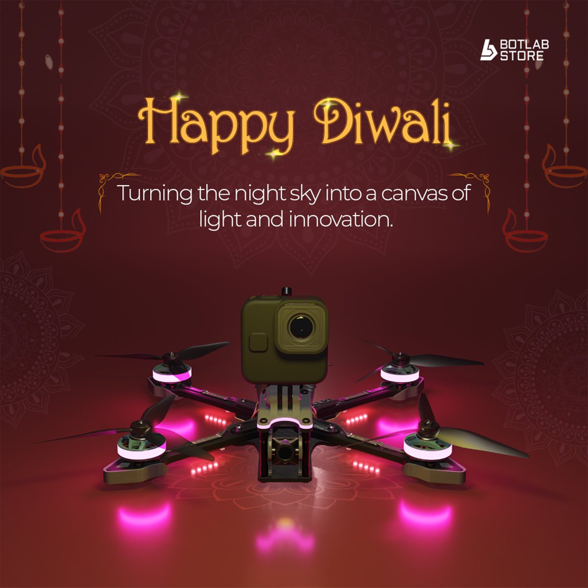 BotLabStore's tweet image. This Diwali, the sky celebrates too. ✨

Wishing you a Diwali sparkling with light, happiness, and innovation. 🪔

#HappyDiwali #BotLabStore #ThisDiwaliFlyHigh #FestivalOfLights #LightUpTheSky #BuiltToFlyHigh