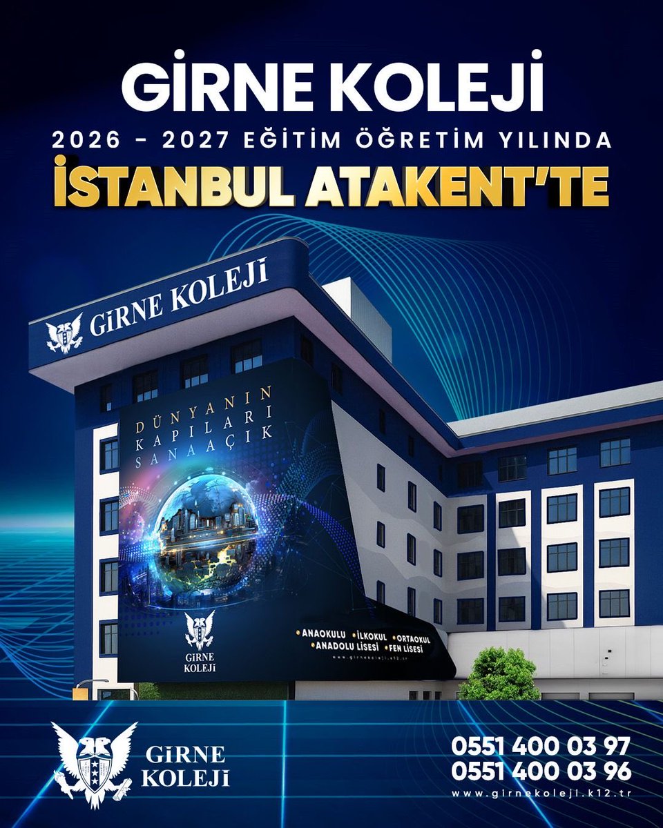 Girne Koleji olarak, 2026-2027 eğitim öğretim yılında İstanbul Atakent’te öğrencilerimizle buluşuyoruz.
Yenilikçi vizyonumuzla geleceği inşa etmeye devam ediyoruz.