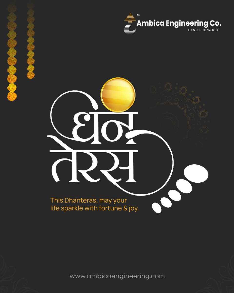 May this Dhanteras bring wealth, happiness, and prosperity to your life. Wishing you a bright and blessed celebration!

#AmbicaEngineering #Dhanteras #Dhanteras2025 #HappyDhanteras #Diwali #Festival #IndianFestival #DiwaliVibes #FestiveVibes #LaxmiPujan #India