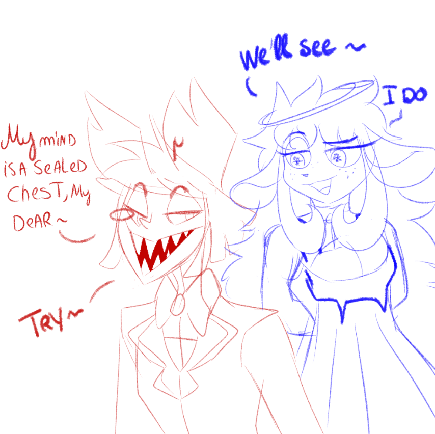 DarkneyF's tweet photo. My oc Rosalind (sinner, she looks just like an angel)
She is a psychologist and wants to study Alastor.

+Petrine (grey) a friend's OC

ROLEPLAY hazbinhotel

#AlastorHazbinHotel #alastorxoc #alastor #rosie #hazbinhotelrosie #HazbinHotel https://t.co/KwKxWAw3Ky