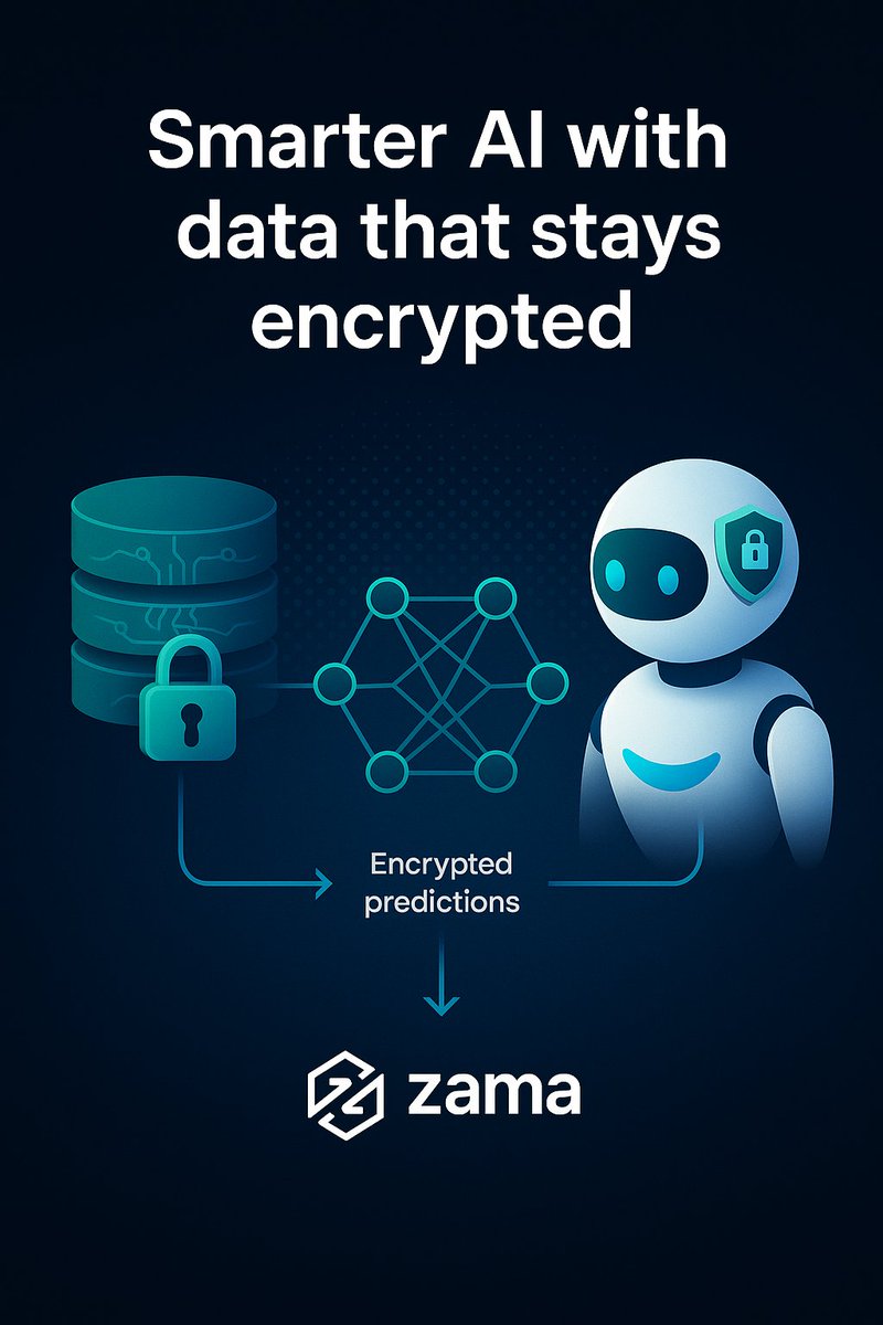 One of the coolest things about <a href="/zama_fhe/">Now @zama</a> is how it connects cryptography with real-world AI. FHE allows models to learn from encrypted data — meaning smarter systems with zero compromise on security.
It’s crazy to think how this could reshape the digital world: safe AI