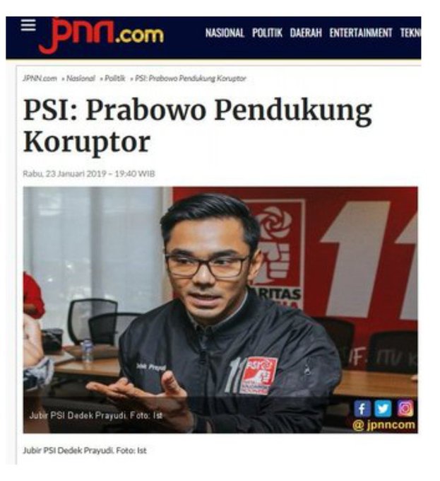 Kl sampe 20 Oktober Prabowo blm perintahkan usut korupsi Jokowi, berarti yg dibilang kader PSI ini benar