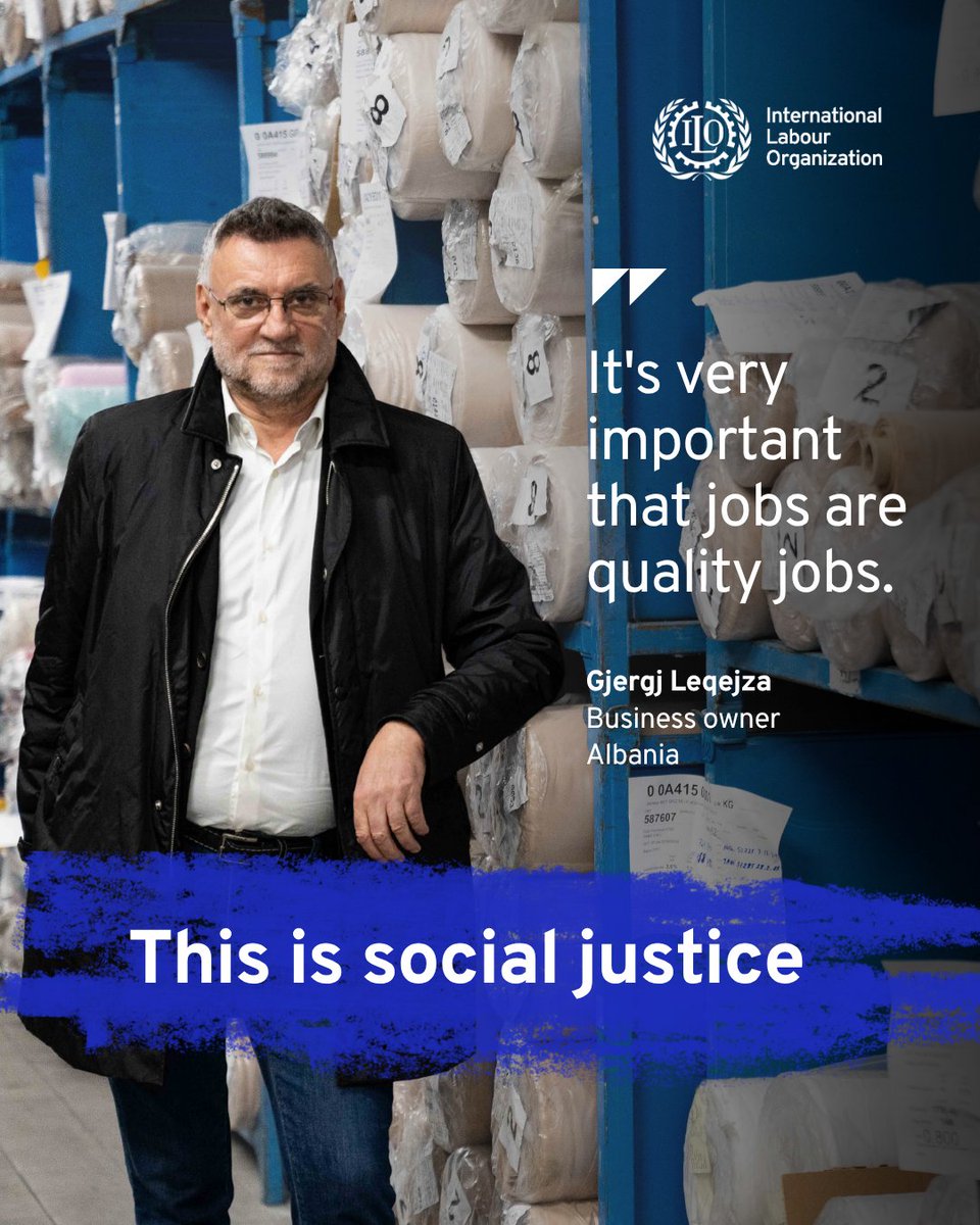 If social justice had a voice at work, what would it say?

✅ #ThisIsSocialJustice — our new campaign shares what #SocialJustice looks like in people’s daily lives around the world. 🌍

1️⃣ First up: Gjergj, an entrepreneur in Albania: ➡️ ow.ly/kljw50XcgZs