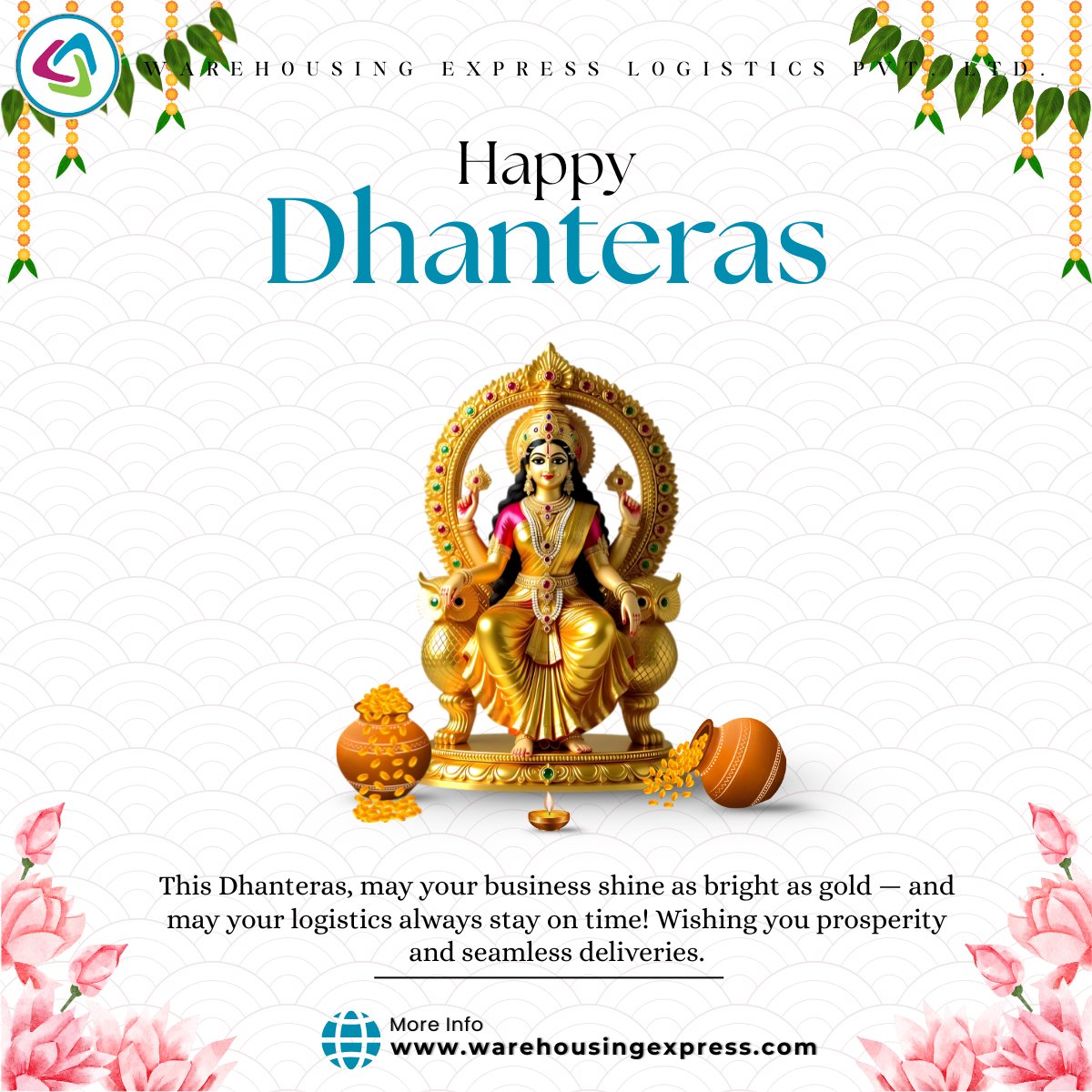 WarehousingExpr's tweet image. Happy Dhanteras from Warehousing Express! 🪙🌼

#WarehousingExpress #WELPL #HappyDhanteras #Dhanteras2025 #FestivalOfWealth #LogisticsPartner #3PLSolutions #SmartLogistics #BusinessGrowth #OnTimeDeliveries #SupplyChainSolutions