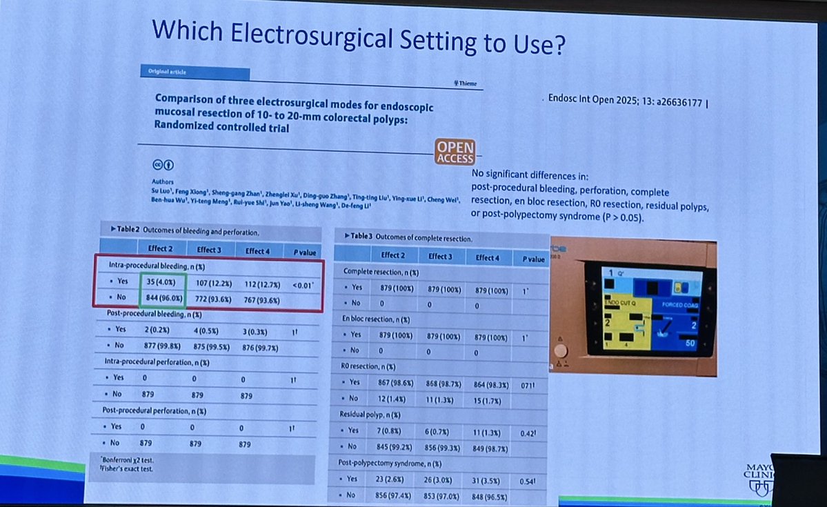 🔵 EMR -still an excellent choice for &gt;2cm polyps!
💪🩺

✨Tech tips:
1️⃣ Hot EMR 🔥
2️⃣ Underwater EMR 🌊
3️⃣ Mark the margins 🫤
4️⃣ Ablate the edges ⚡
5️⃣ Viscous &gt; Saline lift 💧

🩸 ⬇️bleeding:
👉 Clipping post-procedure 🧷
👉 Cold EMR ❄️
👉 Endocut Q – Effect 2 ⚙️
#IGCC2025