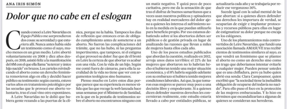Buena tribuna la de <a href="/anairissimon/">Ana Iris Simón</a> hoy en <a href="/el_pais/">EL PAÍS</a>
