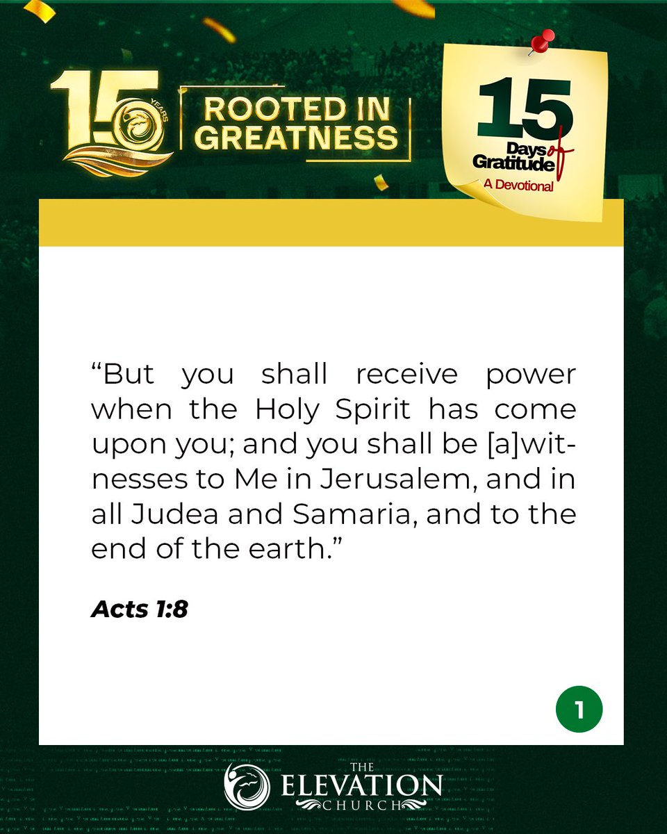 elevationng's tweet photo. 15 Days of Gratitude Devotional.
Day 7: Impacting Families, Communities and Nations.
Swipe to read today’s devotional.
#15DaysOfGratitude #RootedInGreatness #RootedInChrist #TECat15 #ElevationNG #MakingGreatnessCommon #Day7 https://t.co/mfeSLc3cSt