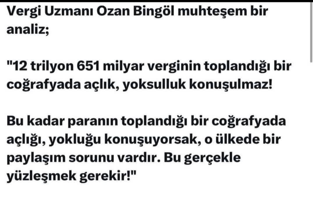 <a href="/gonulborann/">Gönül Boran Özüpak</a> #HalkAçSizTok
Yoksulluk büyürken bir avuç zengin daha da semiriyor. Halkın alın teriyle kurulan sofralarda iktidar ve yandaşlarının şatafatı bitmek bilmiyor.

Bu düzenin adaleti kime var, kime yok artık herkes biliyor!