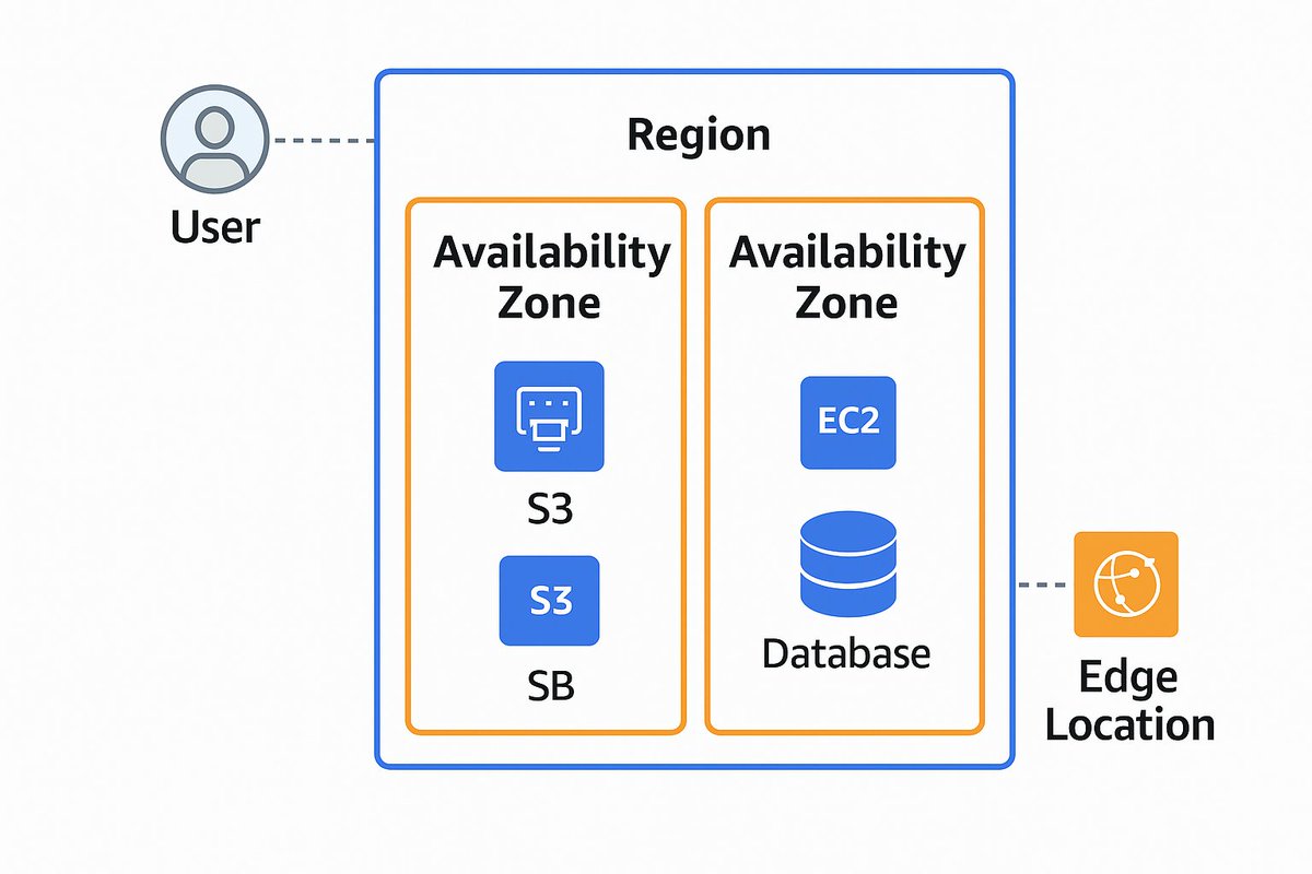 Devops_AB's tweet image. ❓Ever wondered how AWS manages to stay online 24/7 — even if one data center fails? 🌩️
It’s all thanks to its architecture — built with Regions, Availability Zones & Edge Locations ⚙️
Here’s a visual breakdown 👇
#AWS #CloudComputing #DevOps #LearnCloud