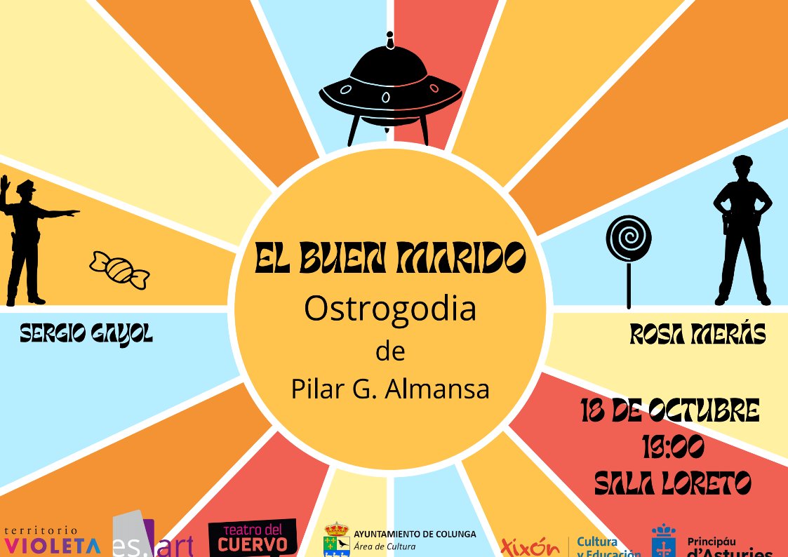 Hoy sábado a las 19:00 h TEATRO en la Sala Loreto de Colunga.
Preestreno de "EL BUEN MARIDO"
 Es una locura escénica con catorce personajes y dos actores que, en clave de comedia, critica los roles de género de nuestra sociedad.