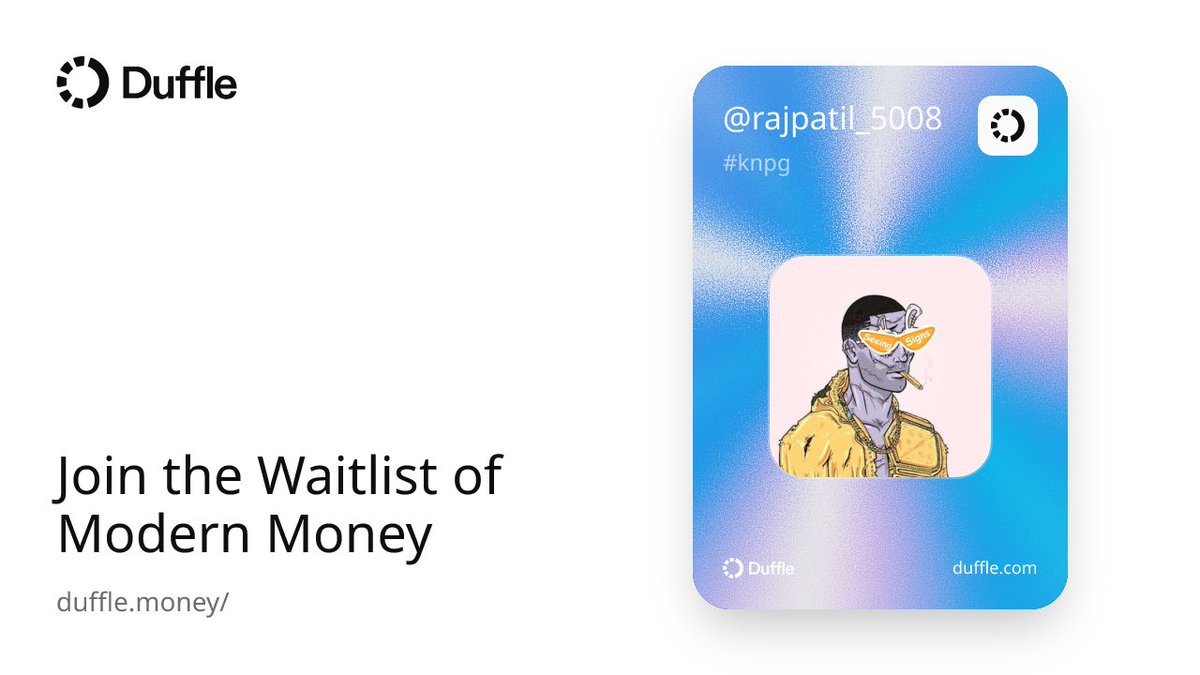Got stamped early and claimed my custom duffle card 🎒

Duffle is where money moves at warp speed: seamless, chainless, and built for what's next.

Join the waitlist before it's too late → duffle.money/?ref_id=d74994…
