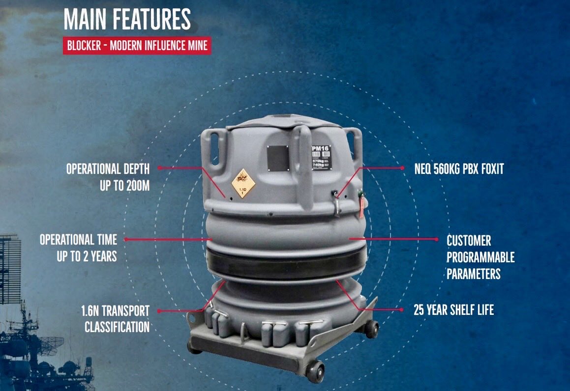 Ten countries of the Baltic region have signed an agreement of cooperation with sea mines.
Finland will lead a joint purchase of powerful “Blocker Influence” bottom mines with the explosive equivalent of 1,000 kg  of TNT and a multi-sensor electronic fuze.
1/