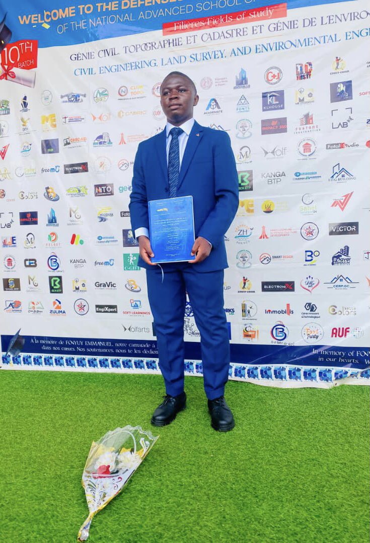 Soutenance de l’étudiant Koumetio Tasse Staël de l’Ecole Nationale Supérieure des Travaux Publics, filière Topographie et Cadastre jeudi  16 octobre 2025. 

Président du jury : Pr Talla André 
Examinateur : Ing Bikie 
Rapporteur: Dr Kome     

Mention : Très Bien