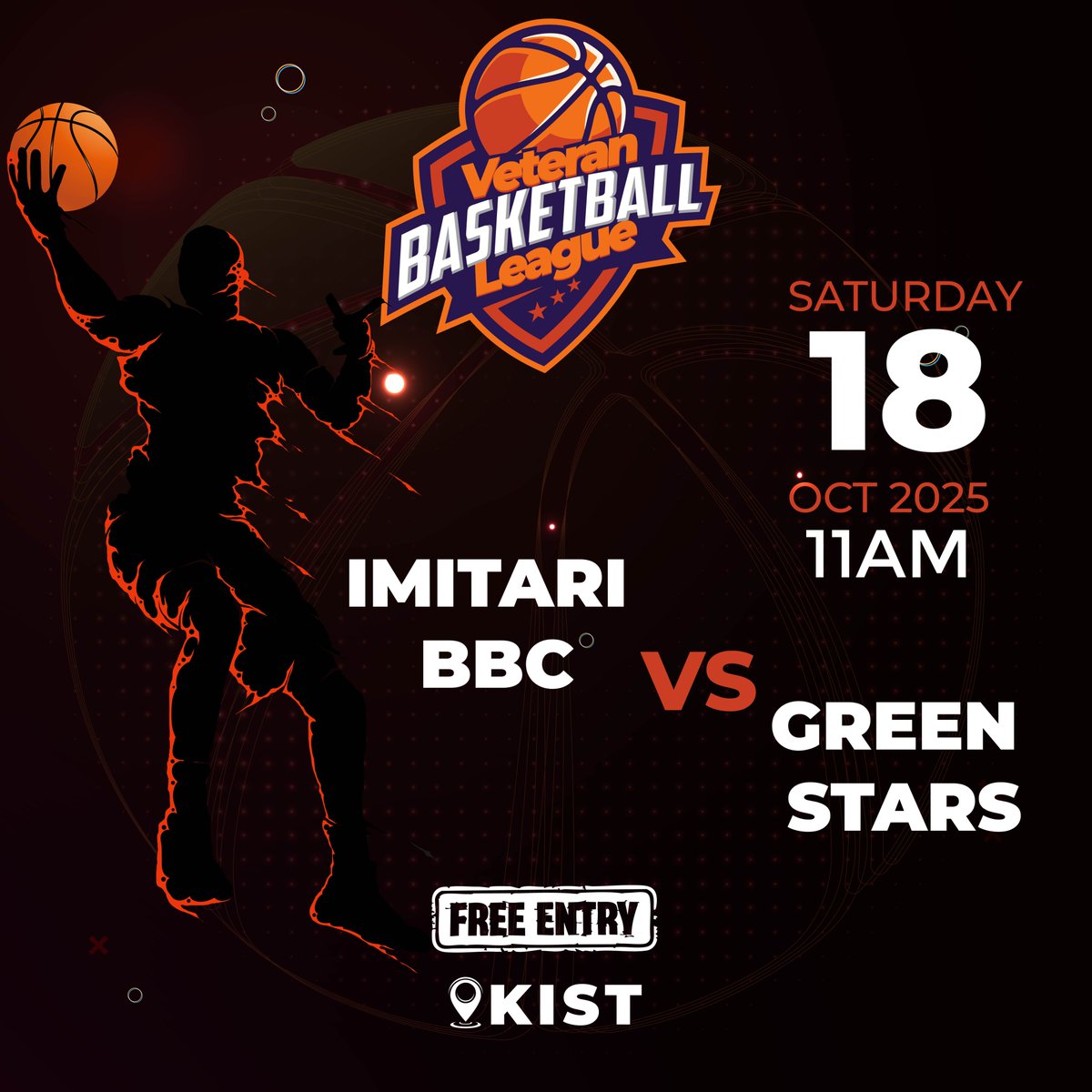 Rwanda_Vbl's tweet photo. 🏀 Game Day!
The Veterans Basketball League – Edition I tips off this Saturday, Oct 18, 2025! 🔥
🕚 11:00 AM
• Chaos BBC vs Crest Legends BBC – Kicukiro Paroisse
• Imitali BBC vs Green Stars BBC – KIST Court

Legends back on court! 💪🇷🇼
#VBLRwanda #RwandaHoops #GameDay https://t.co/6SmZ3aWeU5