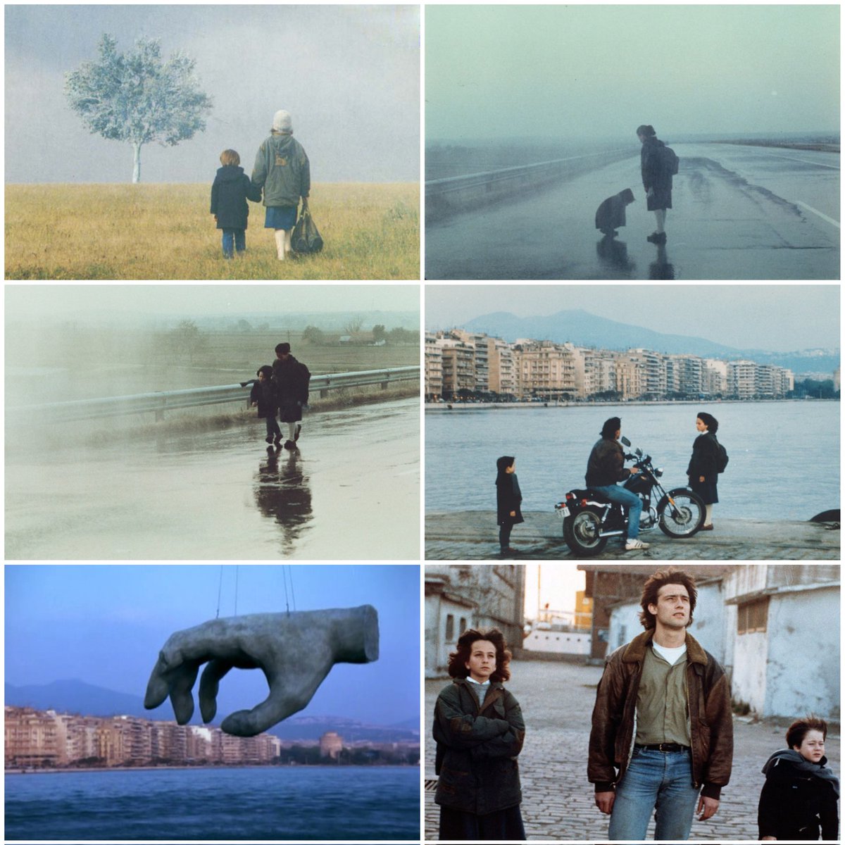 Aquí no está Bruno Ganz. Ni Marcelo Mastroianni. Ni Harvey Keitel. Ni Willem Dafoe. Pero salen dos niños maravillosos. En busca de su padre. Es una película dura, poética, llena de simbolismo y emocionante

Paisaje en la niebla (1988, Theo Angelopoulos) 📽❤️