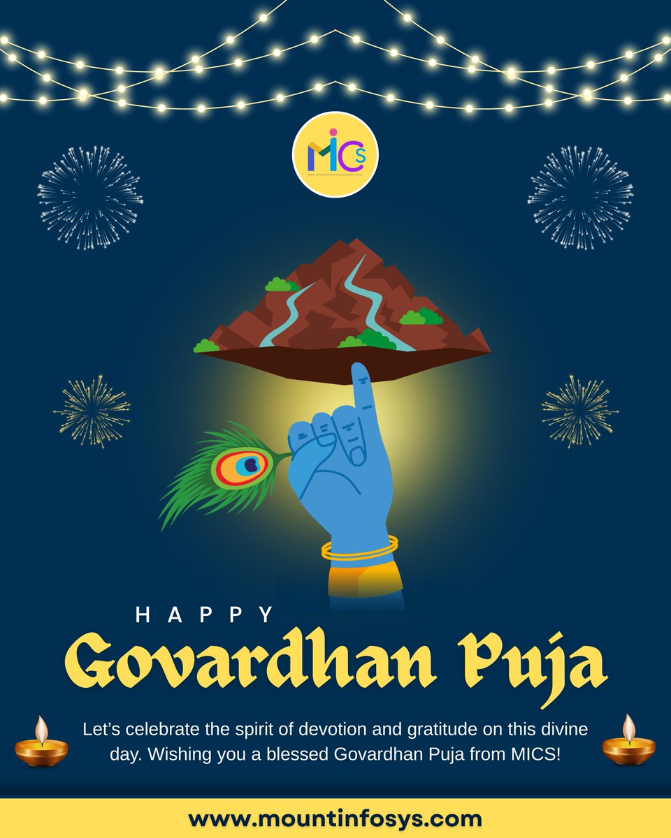 mountinfocon's tweet photo. Wishing you a blessed Govardhan Puja from MICS!
.
@mountinfocon
.
#MICS #happygovardhanpuja #govardhanpuja #govardhan #lordkrishna #festival #krishna #india #diwali #govardhanpooja #happydiwali #krishnapuja #indianfestival #puja #dipawalispecial #govardhancelebration #govardhan https://t.co/9TdaK7sSrG