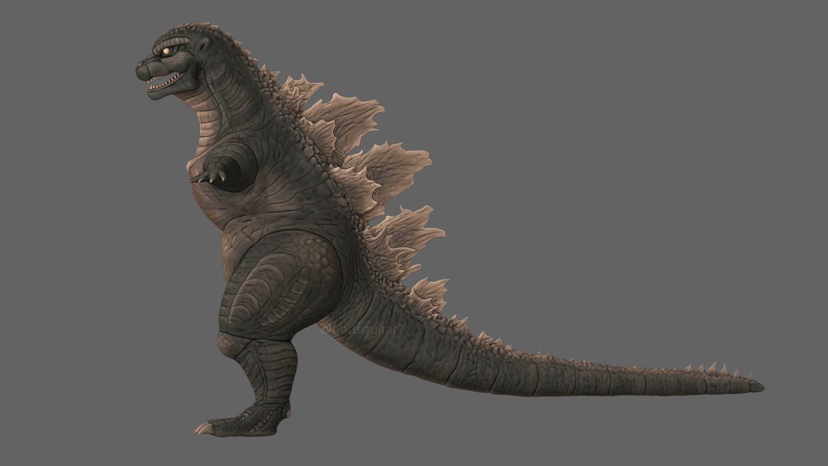 godsguitar7's tweet image. Finished my first Blender sculpt ever, my very own Godzilla design! A #fangoji if you will.... 🐉