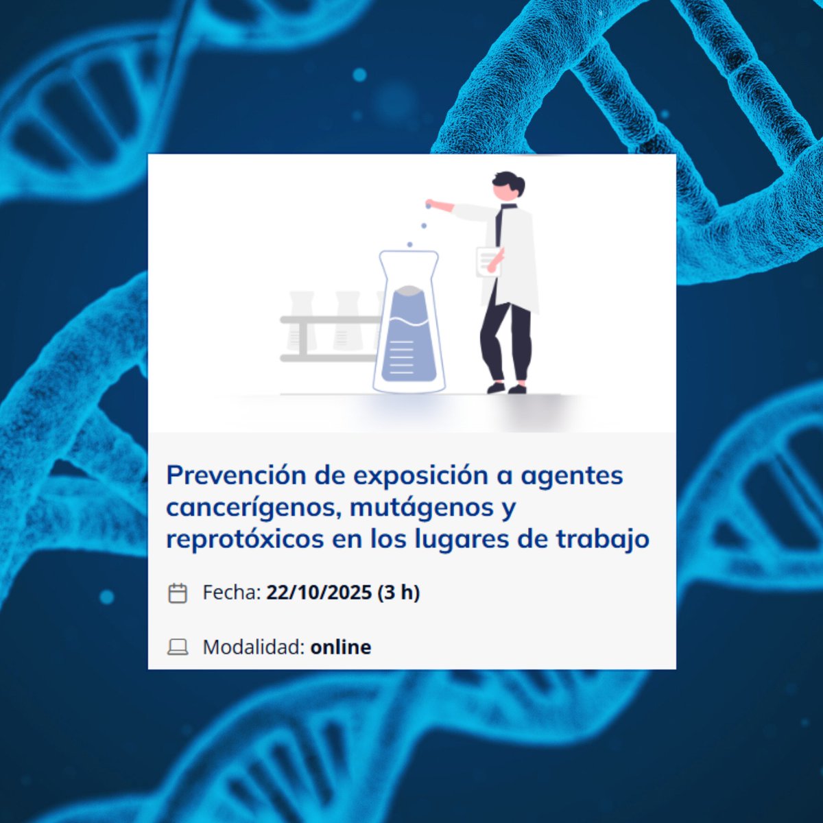INSST_MITES_GOB's tweet image. 📣 ¡Cerrando inscripciones!

Prevención de exposición a agentes cancerígenos, mutágenos y reprotóxicos en los lugares de trabajo 🛡️

📅 22/10/2025 | ⏰10:00‑13:00 | Online

Reserva tu plaza🔗 run.gob.es/dmv4f0f0
#FormaciónPRL #INSST