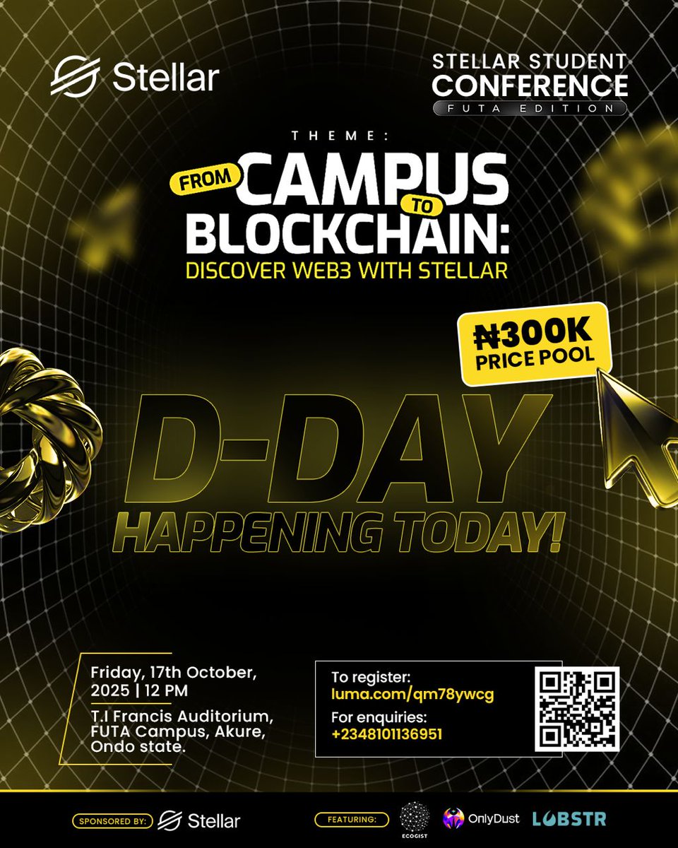 ShinaTobiloba's tweet photo. From Campus to BLOCKCHAIN happening live at FUTA, learnt quite a lot and gave me a lot of confidence about WEB3. 
I’m proud to be part of it
@StellarOrg #LiveinFuta
@kenzman18 @BuildOnStellar
#kemzman10 #stellaorg #BuildOnStella https://t.co/cUiMncAYIw