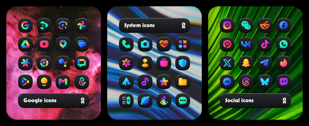 lkn9x's tweet image. 🎉 Introducing #OneUI 3D Dark #IconPack | Colorful, modern, and inspired by Samsung One UI 8.5. Now on the Play Store! 🔥
💸 Get it at a special introductory price for a limited time!
🎁 25 Promo Codes Giveaway: Retweet and tag a friend!
👉 play.google.com/store/apps/det…