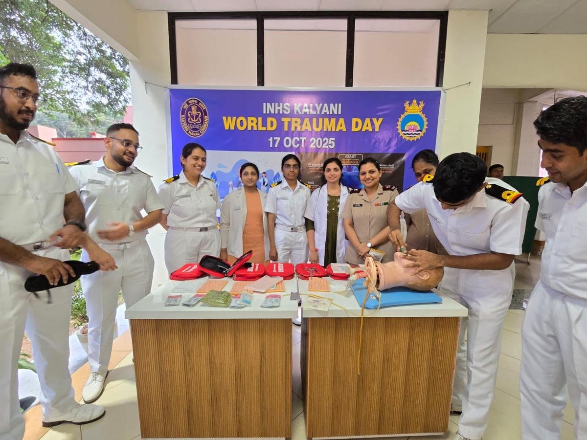 Every Second Counts, Every Life Matters!
👨‍⚕️ Medical Officers of Eastern Naval Command honed life-saving skills at the E-FAST &amp; Suturing Workshop on 17 Oct -#WorldTraumaDay at INHS Kalyani, #Visakhapatnam.