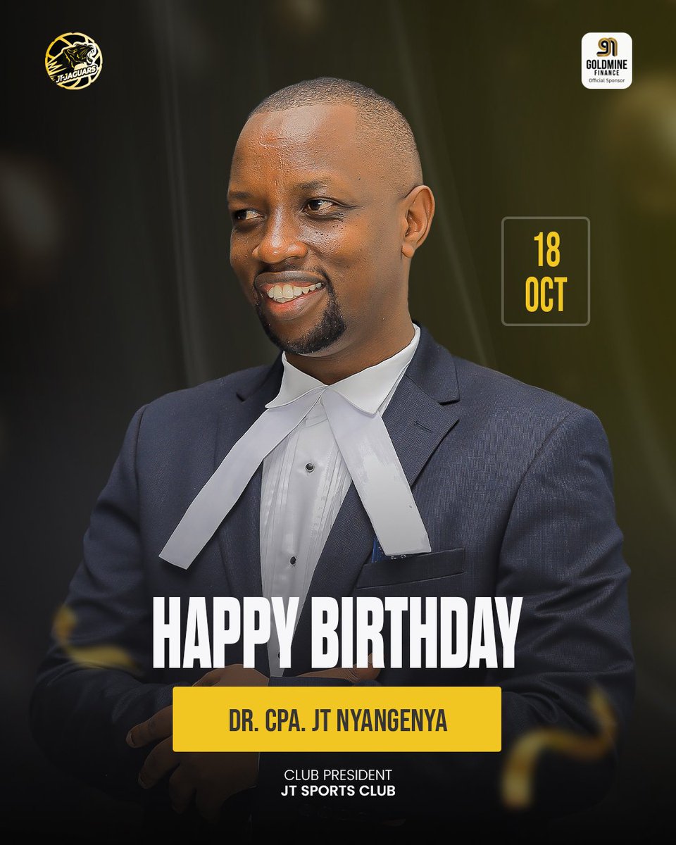 On this day, we get to celebrate our President and Owner 

Happy Birthday <a href="/Jeffteya/">JT Nyangenya</a>🎂🎉🥳👏

May God continue to bless you with good health and reward you with all your dreams this next year 🙏 

#Obonato|| #GoforGold|| #Kira8